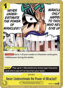 Never Underestimate the Power of Miracles!! OP09-116