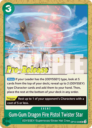 Gum-Gum Dragon Fire Pistol Twister Star OP10-039