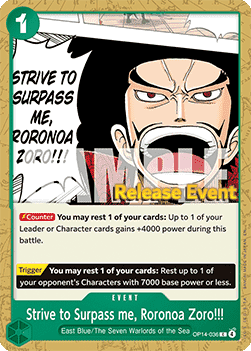 Strive to Surpass me, Roronoa Zoro!!! OP14-036