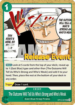 The Outcome Will Tell Us Who's Strong and Who's Weak OP15-037